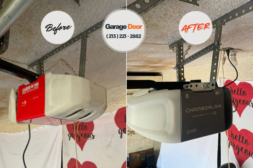 Before and after: garage door repair Jonesboro, IN
